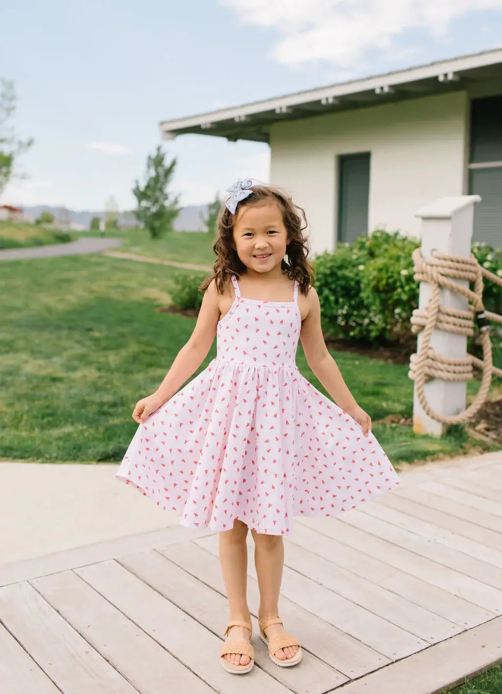 Camila Dress in Watermelon | Girls Twirl Dress