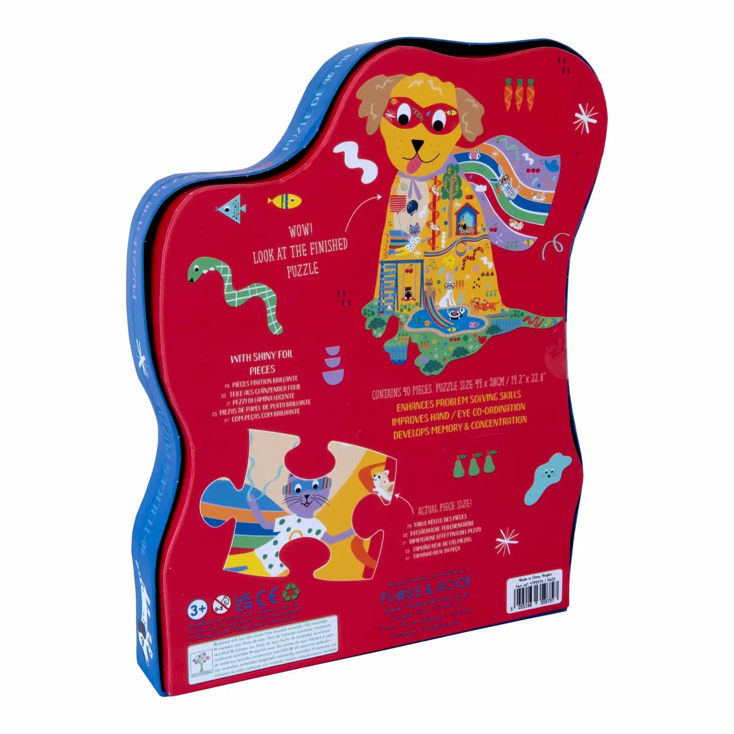 Pets 40pc "Super Dog" Shaped Jigsaw with Shaped Box - Lulie
