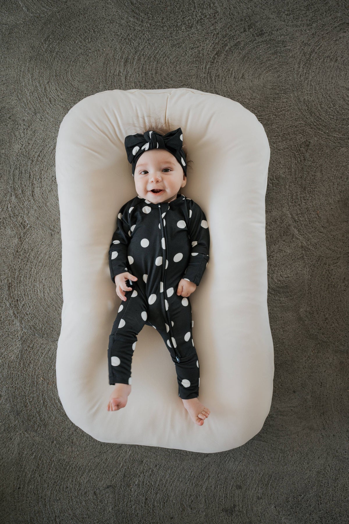 Bamboo Zip Pajamas- Polka Dot