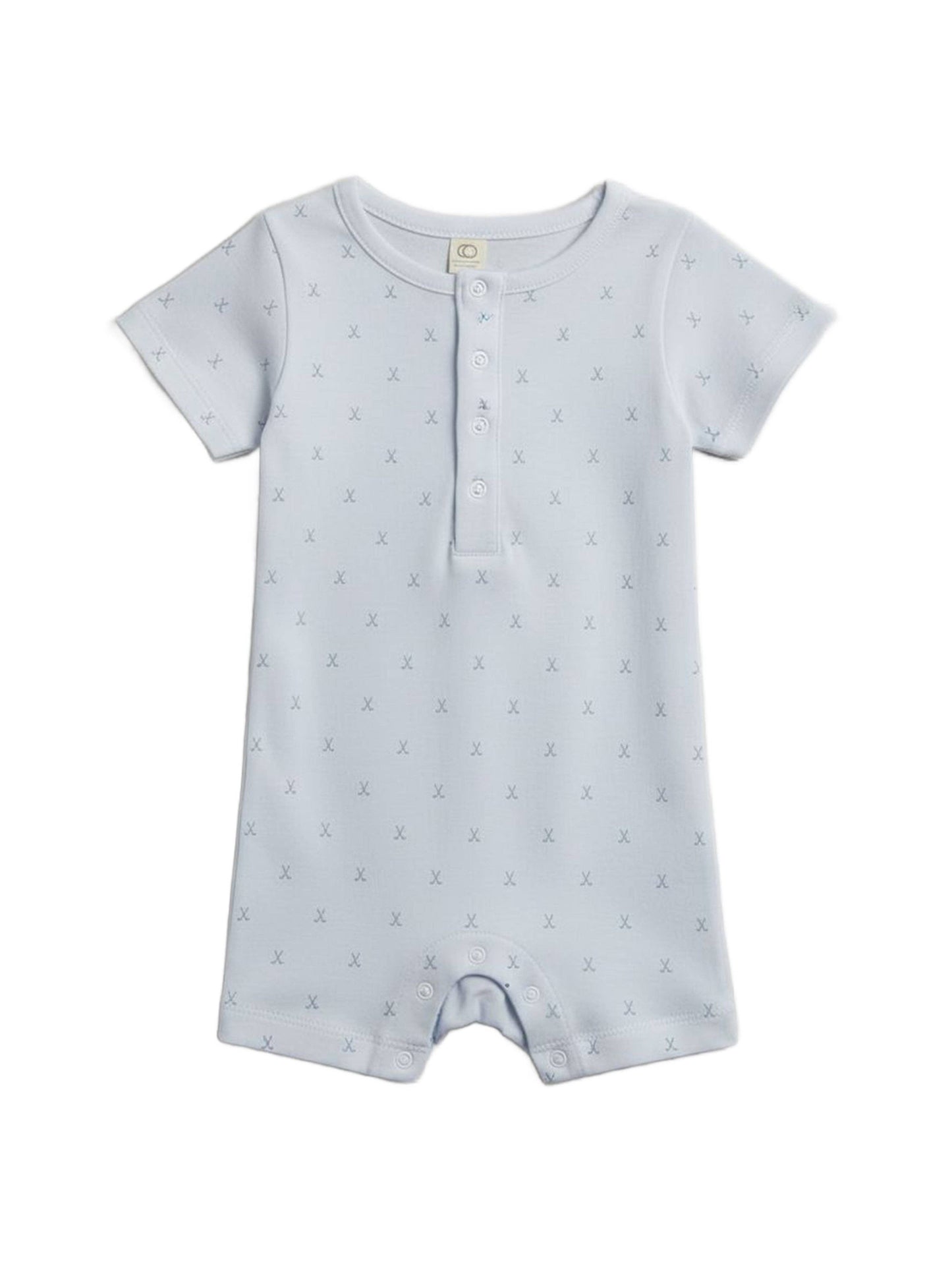 Mason Short Sleeve Romper - Tee Time / Powder + Laguna