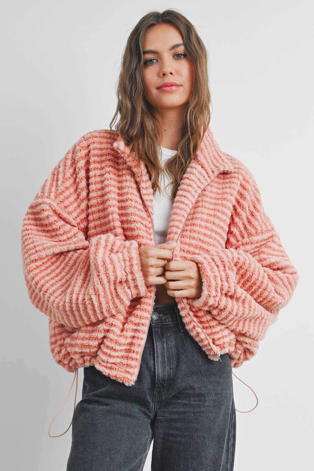 Fall Collared Puffer Jacket - Terracotta