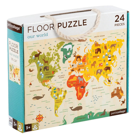 World Map 24-Piece Floor Puzzle - Lulie
