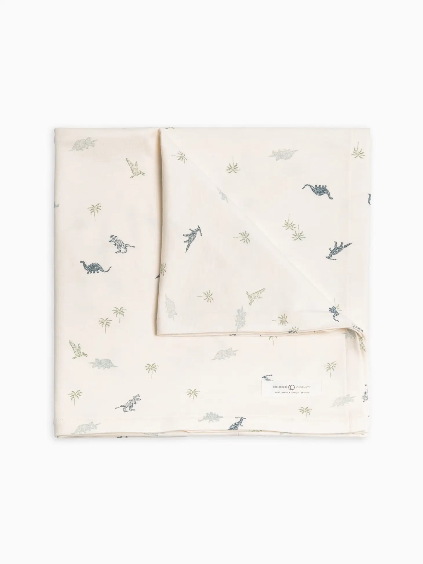 Organic Baby Swaddle Blanket - Dino / Thyme - Lulie