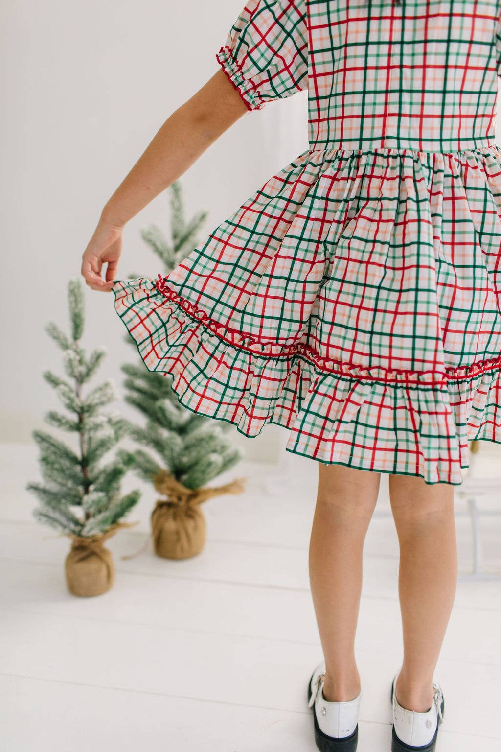 Aura Poplin Dress- Holiday Plaid