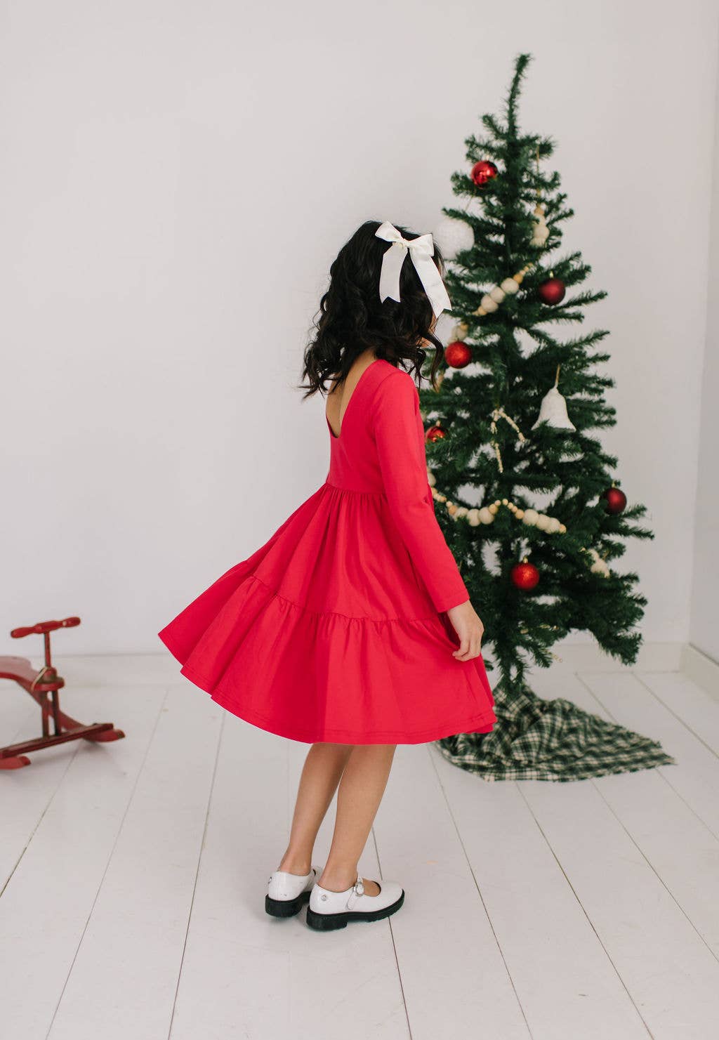 Gwendolyn Ruffle Dress- Scarlet