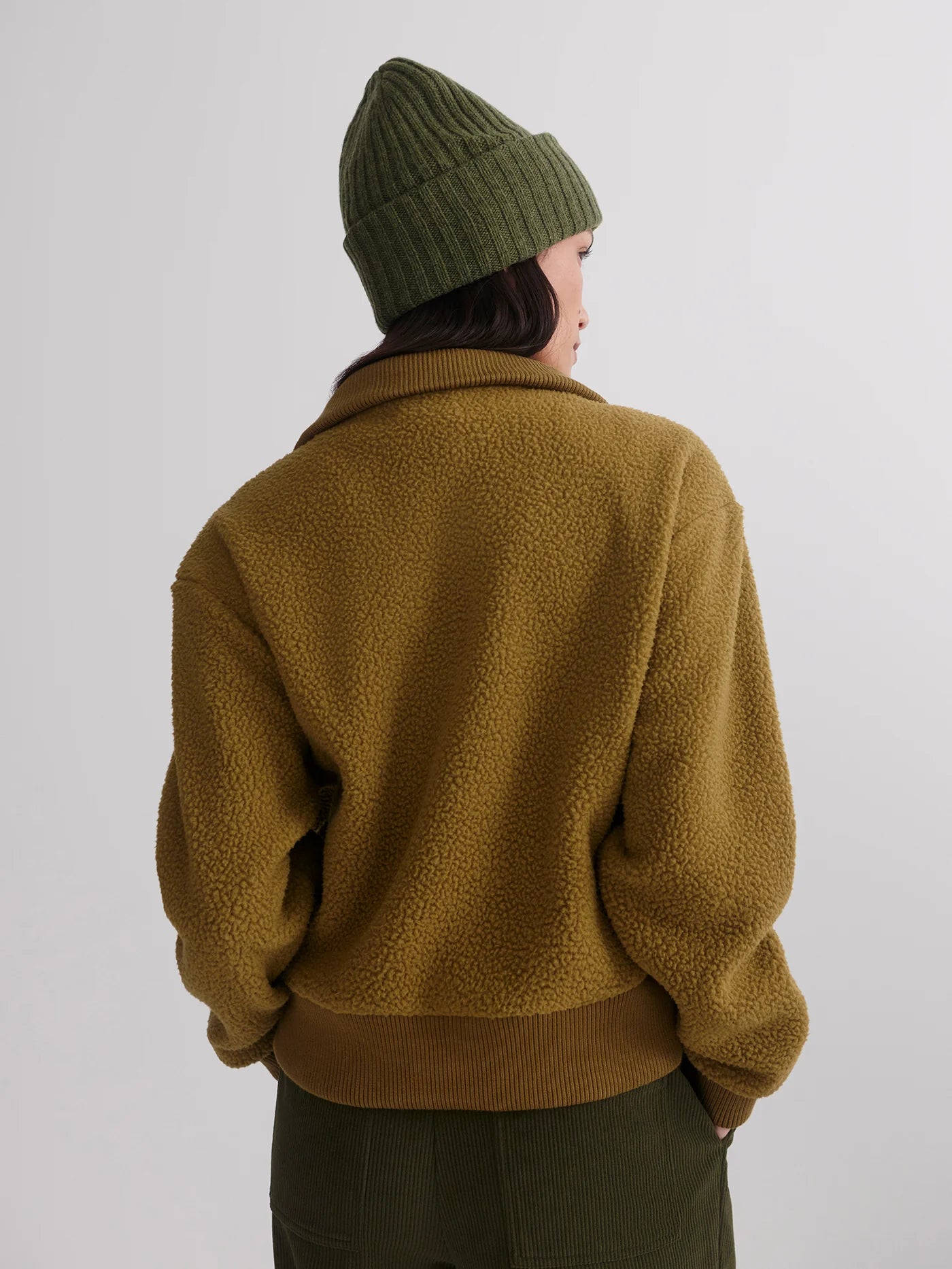Jaylin Half-Zip Fleece- Olive Leaf
