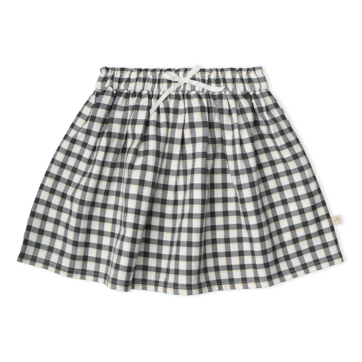Organic Twill Skirt - Charcoal Plaid
