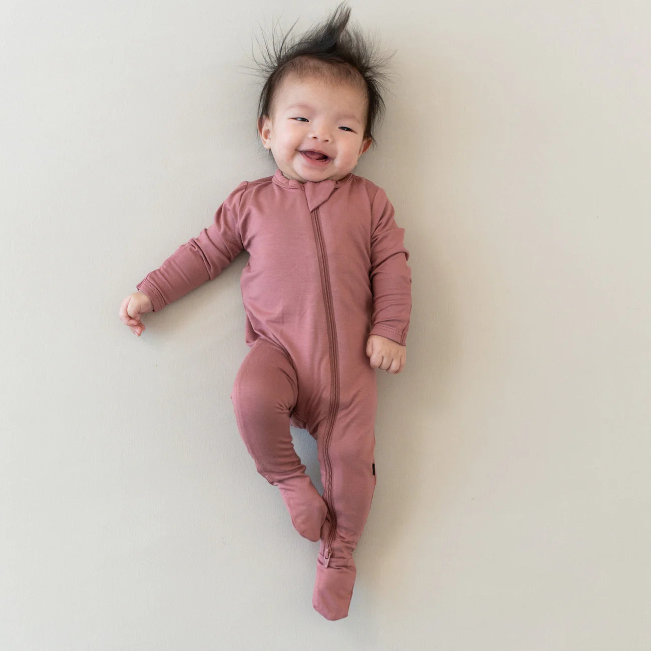 Zippered Footie - Dusty Rose