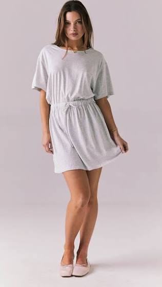Dixie Mini Dress- Light Heather Grey