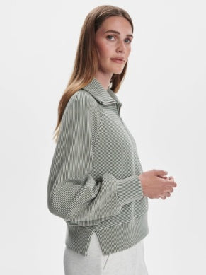 Milano Half-Zip Sweat 2.0- Thyme / Egret
