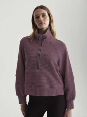 Varley Milano Half-Zip Sweat 2.0 - Sassafrass/Wistful Mauve