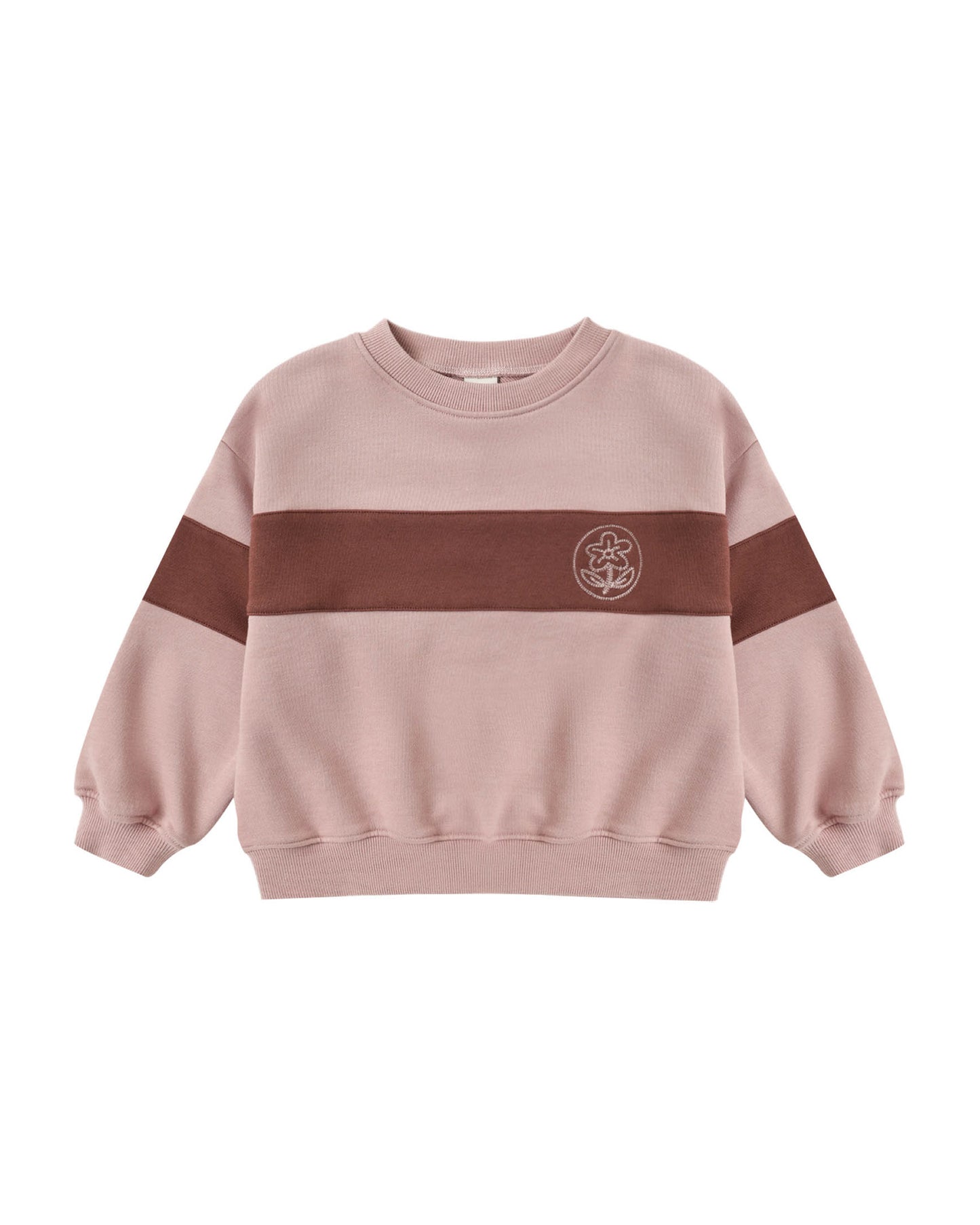 Panel Stripe Sweatshirt- Rosewood