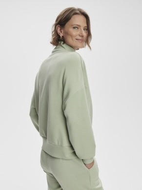 Hawley Half Zip Sweat- Snow Sage