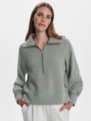 Milano Half-Zip Sweat 2.0- Thyme / Egret