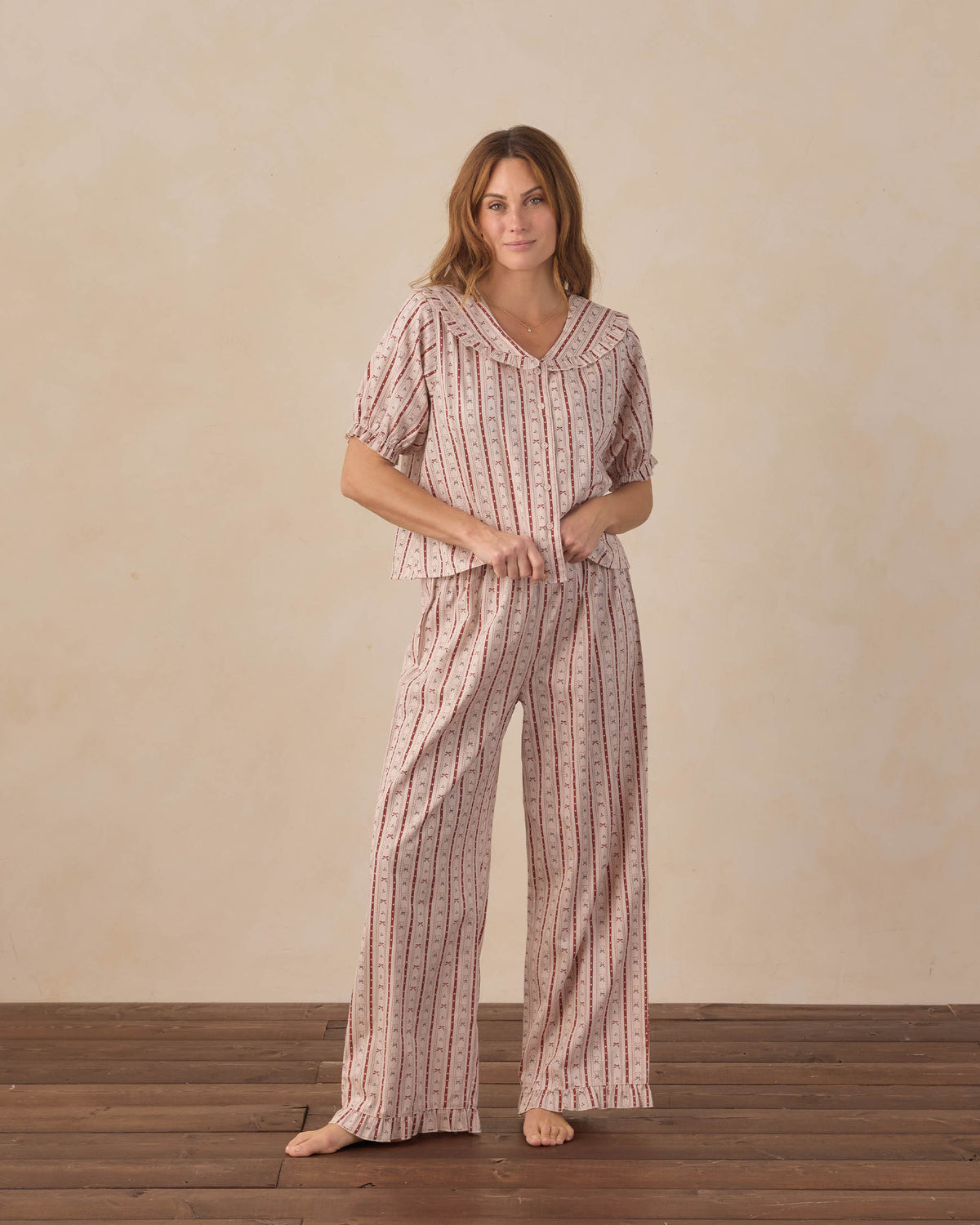 Women's Ruffle Pajamas- Candy Cane Lane