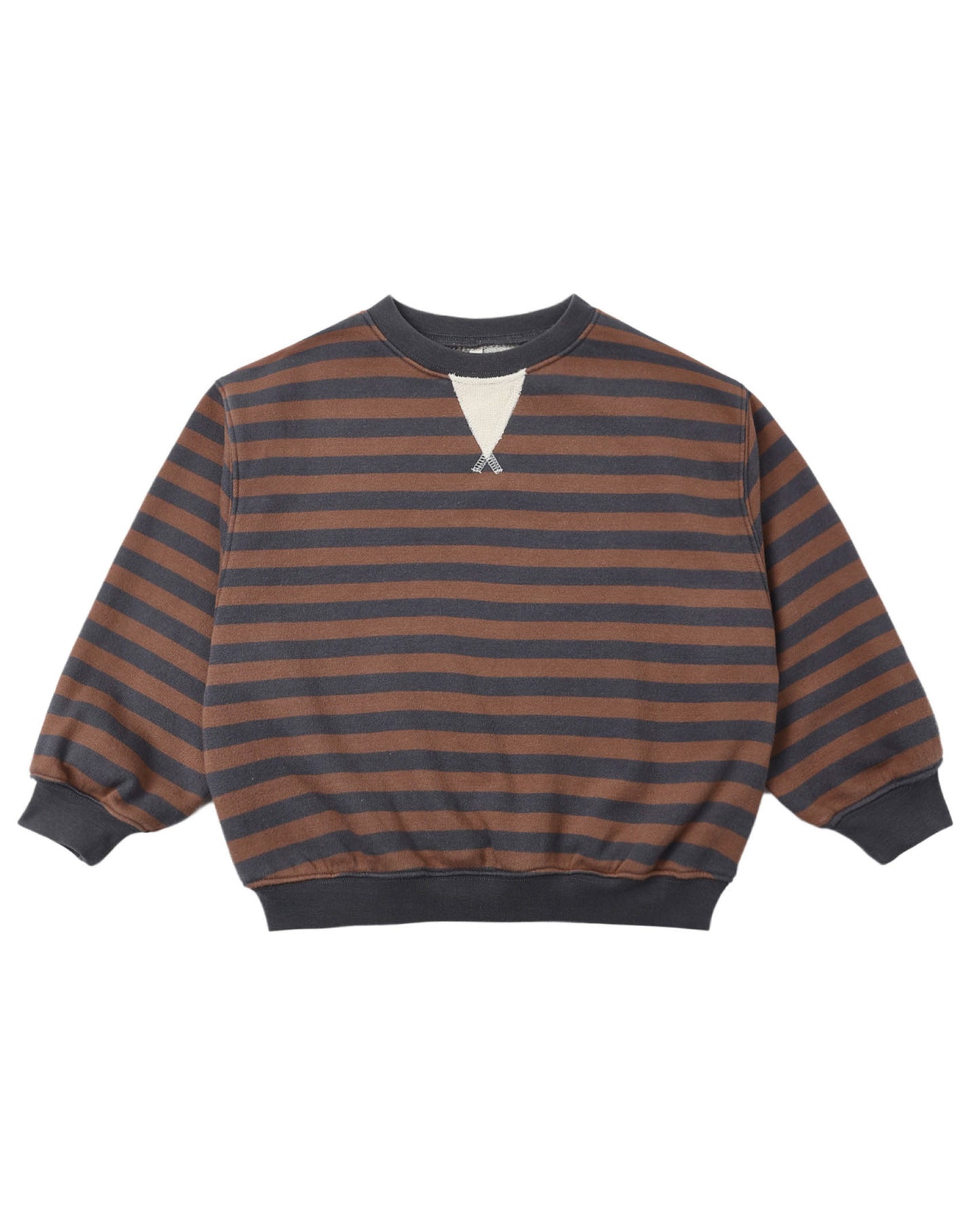 Oversized Crew- Mulberry Stripe