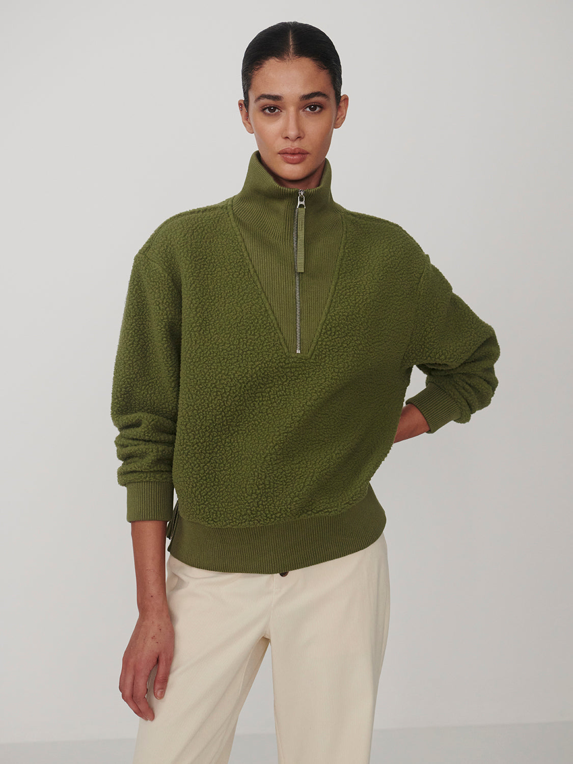 Jaylin Half-Zip Fleece- Loden Green