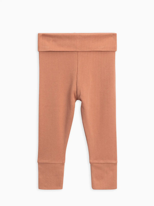 Ribbed Foldover Joggers - Salmon - Lulie