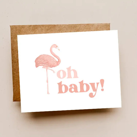 Oh Baby Flamingo Card - Lulie