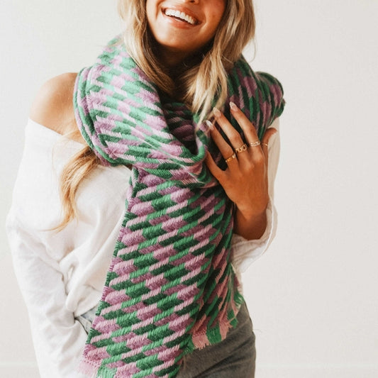 Cold Morning Houndstooth Scarf - Lulie