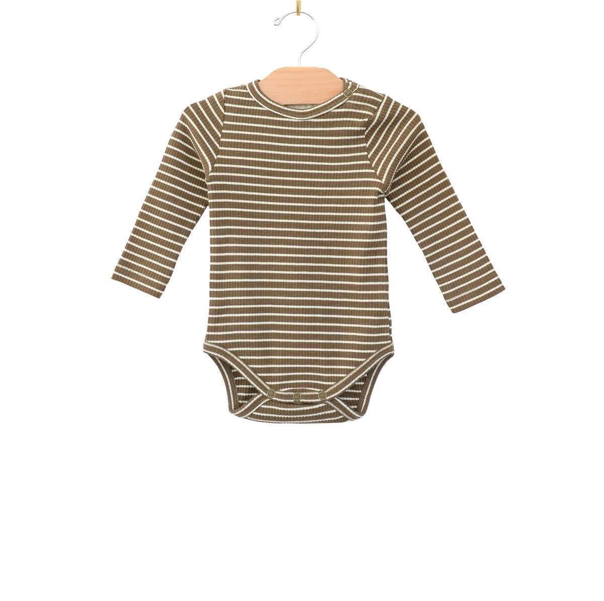 Organic Bodysuit- Olive Stripe - Lulie