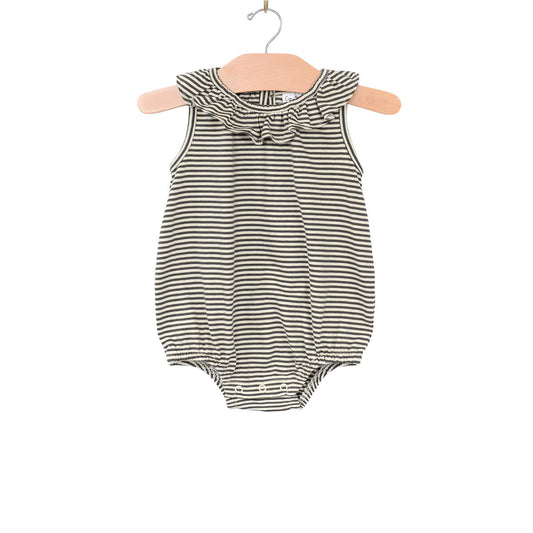 Frill Collar Romper- Combed Jersey - Lulie