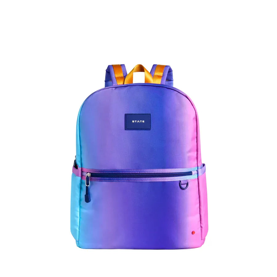 Kane Double Pocket Backpack- Blue Pink Gradient