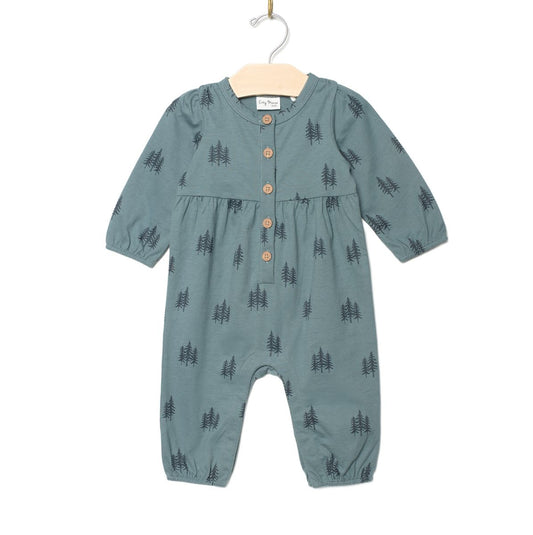 Henley Long Romper- Twilight Forest