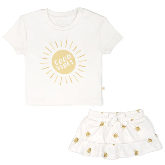 Organic Boxy Tee and Skort - Sunshine - Lulie