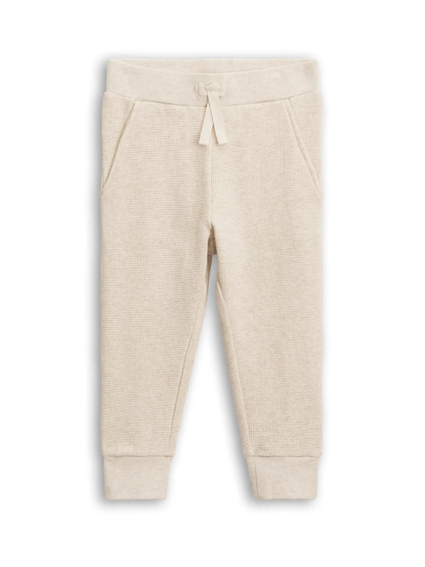 Organic Nelson Waffle Knit Jogger - Heather Oat - Lulie