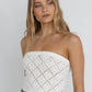Islander Strapless Knit Top- White