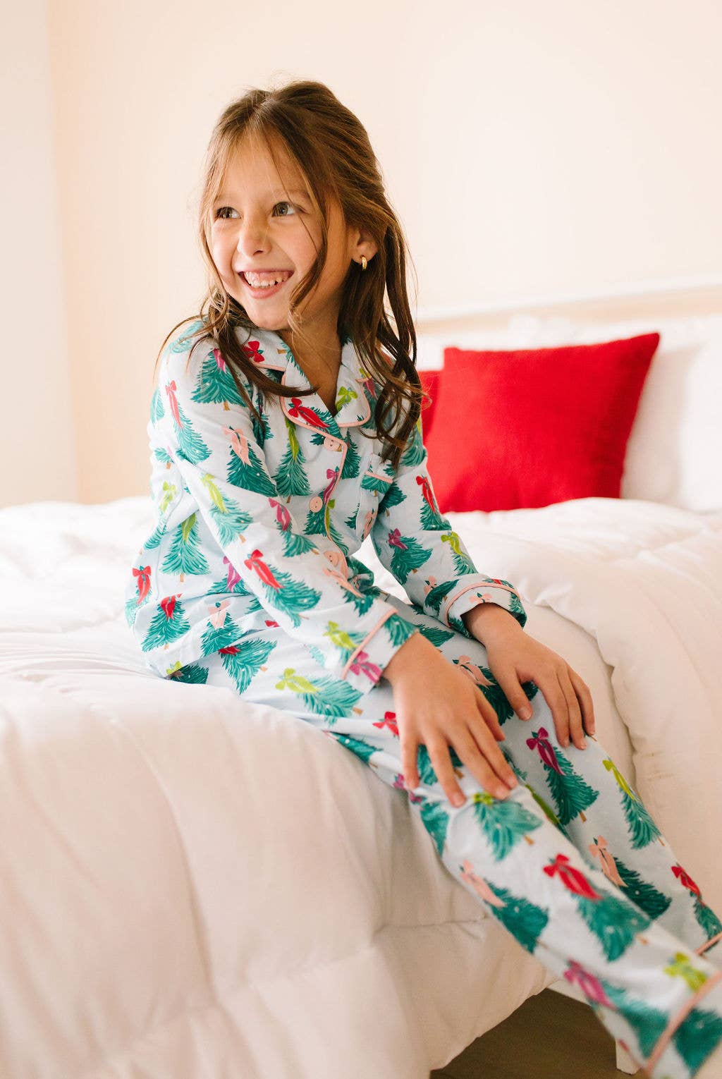 Button Up PJ Set- Trim The Tree