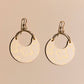 Ecru Bloomscape Nina Leather Hoop Earrings