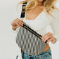 Diagonal Woven Westlyn Bum Bag - Two Tone Black/Cream