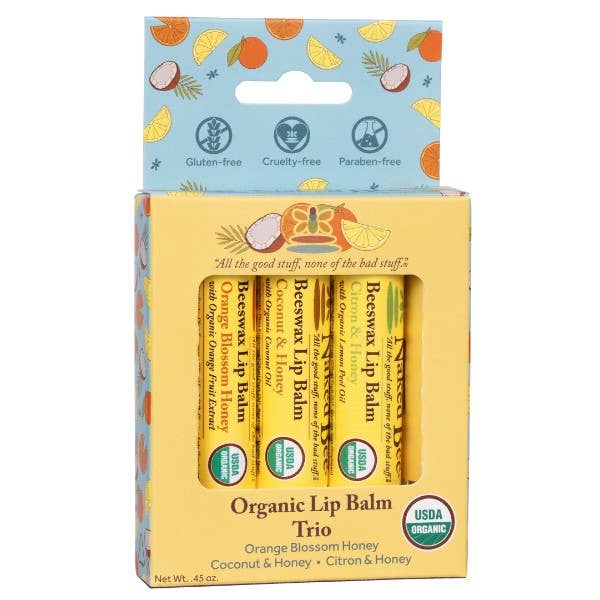 3 Pack Organic Lip Balm Gift Set