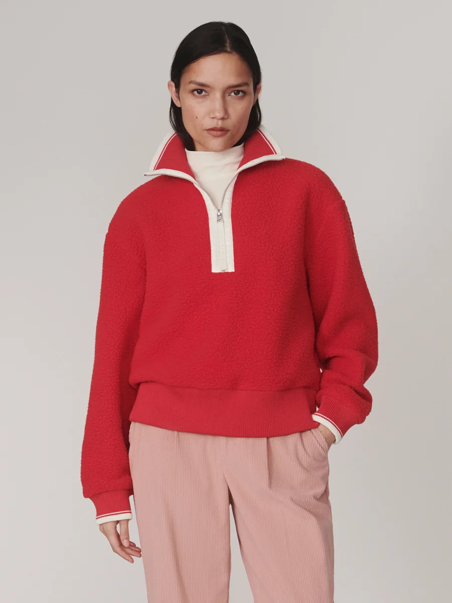 Anika Half-Zip Fleece- Pink Begonia