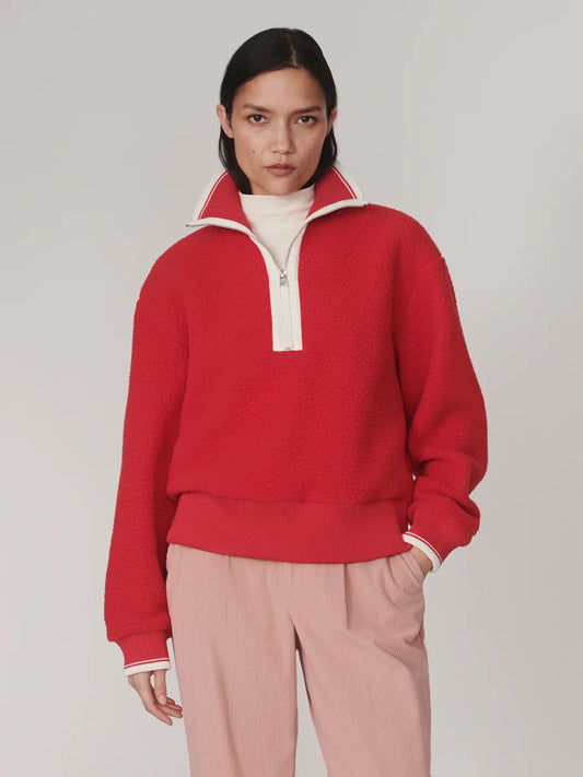 Anika Half-Zip Fleece- Pink Begonia