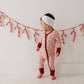 Long Sleeve Zip Romper Bamboo- Candy Cane