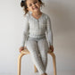 Bamboo Two Piece Pajamas- Foggy Grid
