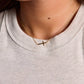 Gold Waterproof Sideways Cross Necklace
