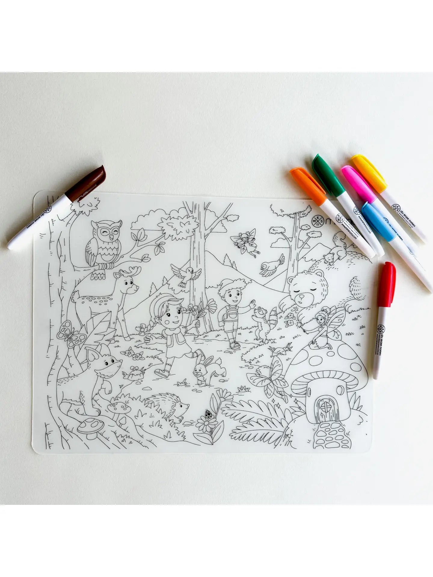 Reusable Coloring Tablemat - Enchanted Forest