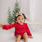Hayley Romper- Red Crushed Velvet