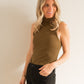 Caley Fitted Rib Tank- Military Olive - Lulie