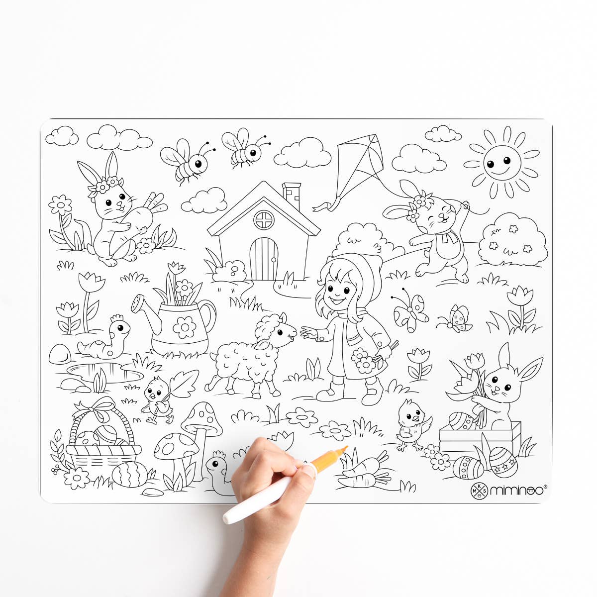 Silicone Reusable Coloring Mat set Easter Kids Gift - Spring