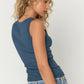 Salgado Rib Ringer Tank- Blue Pine