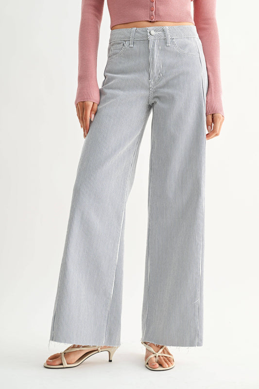 Side Stripe Wide Leg