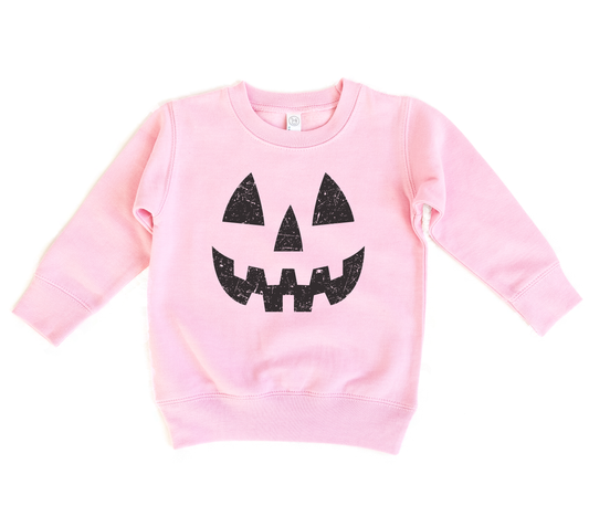 Pumpkin Smiley Sweatshirt- Pink