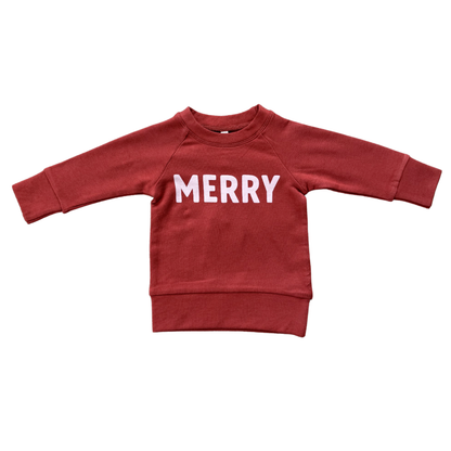 Raglan Holiday Sweatshirt- Merry