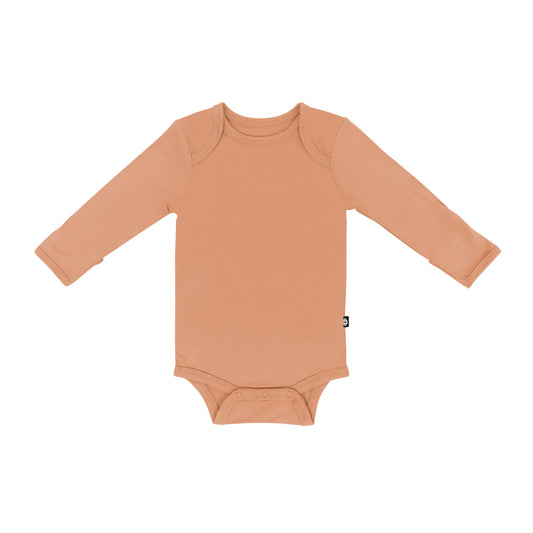 Long Sleeve Bamboo Bodysuit- Apricot