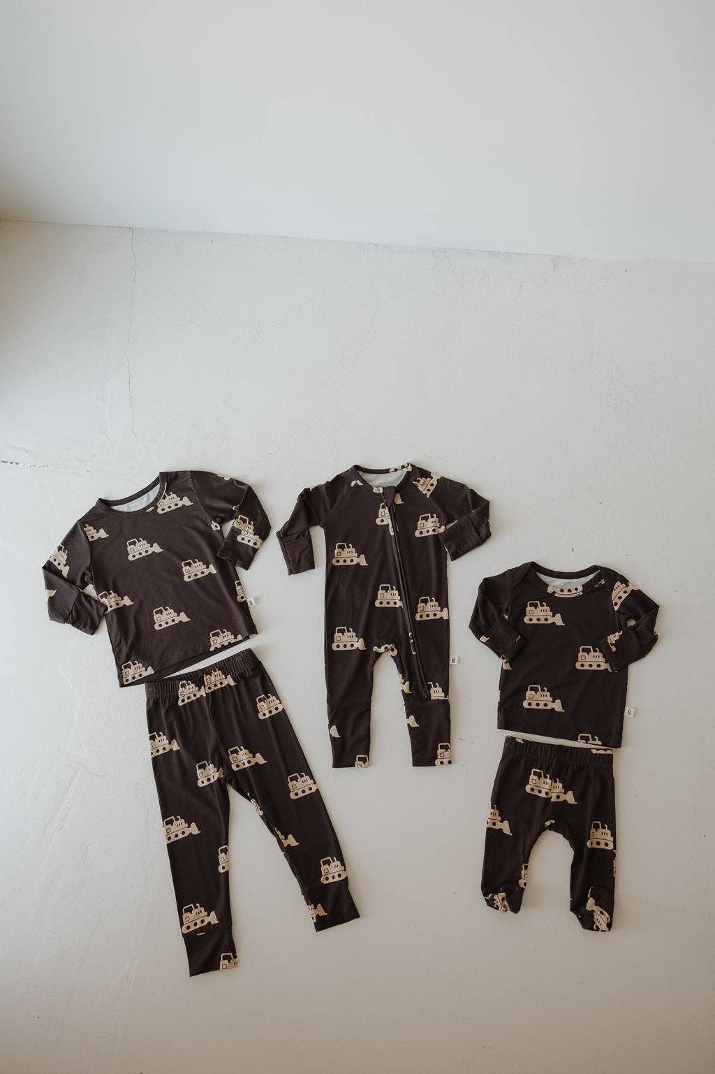 Bamboo Zip Pajamas- Bulldozer
